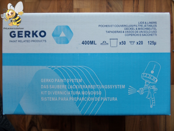 Gerko Paint Becher System Kit 400ml 125µ 50 Stück