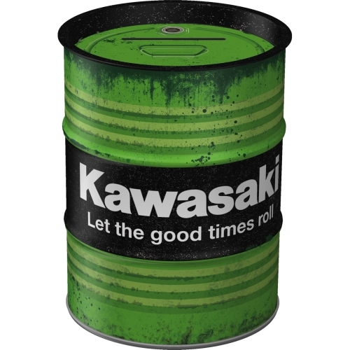 Spardose Ölfass Kawasaki - " Let the good times roll "