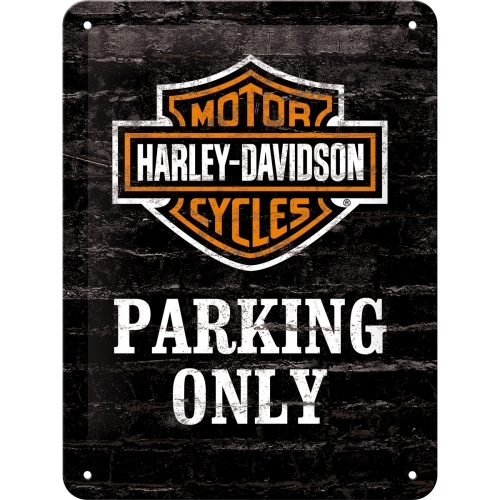 Blechschild Harley - Davidson Parking Only 15 x 20 cm