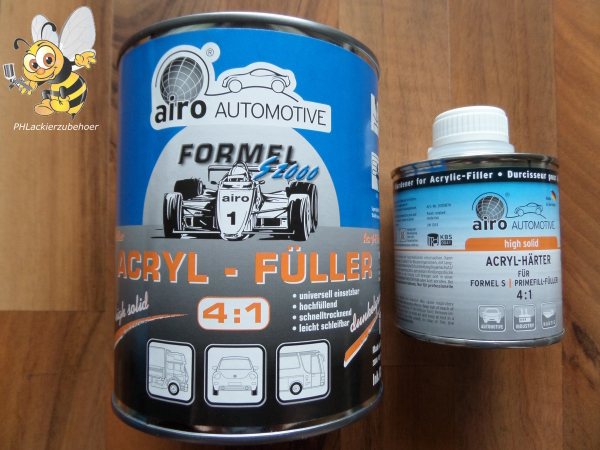 Airo Formel S 2000 1,25 Liter 2K HS Acrylfüller 4:1 dunkelgrau + 250ml HS Härter