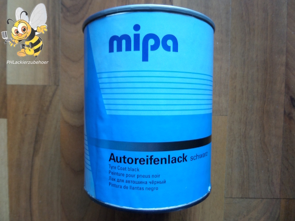 Mipa 1K Autoreifenlack Reifenfarbe schwarz Gummifarbe 1 Liter